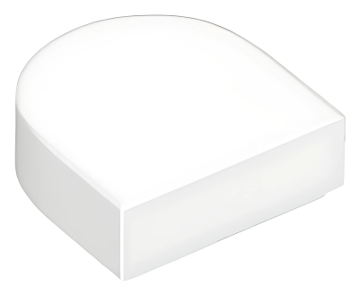 Деталь LEGO Lego Tile, Round 1 x 1 Half Circle Extended 24246 (6250591) White N