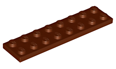 Деталь LEGO Plate 2 x 8 3034 Reddish Brown U