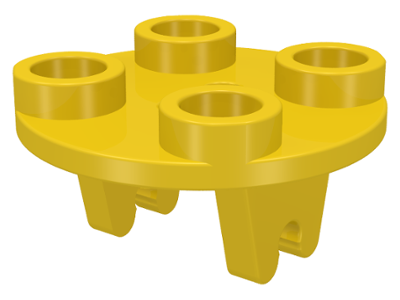 Plate, Round 2 x 2 Thin with Wheel Holder, 2655 Yellow U