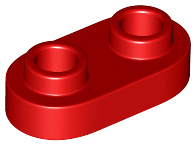 Plate, Round 1 x 2 with Open Studs, 35480 Red N