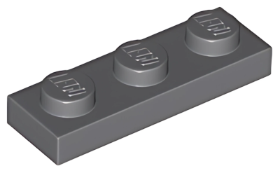 Деталь LEGO Plate 1 x 3 3623 Dark Bluish Gray U