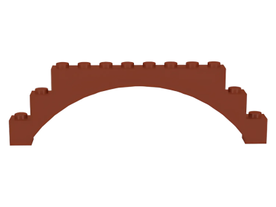 Деталь Lego Арка 1 x 12 x 3 Raised Arch with 1 Cross Support 14707 Reddish Brown U