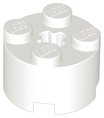 Деталь LEGO Brick, Round 2 x 2 with Axle Hole 3941 (6116, 6143, 39223) White U
