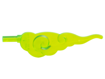 Wave Rounded Straight Swirls with Bar End (Cloud / Wind Gusts), 68547 Trans-Bright Green N