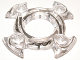 Ring 4 x 4 with 2 x 2 Hole and 4 Swirl Ends with Black and Silver Pattern (Ninjago Spinner Crown), 98345pb01  