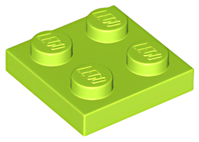 Деталь LEGO Plate 2 x 2 3022 (94148) Lime U