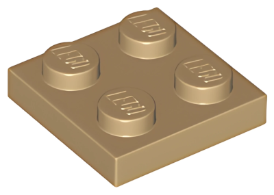 Деталь LEGO Plate 2 x 2 3022 (94148) Dark Tan U