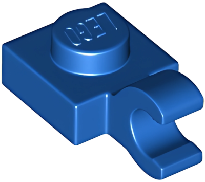 Деталь LEGO Plate, Modified 1 x 1 with Open O Clip (Horizontal Grip) 61252 (52738) Blue U