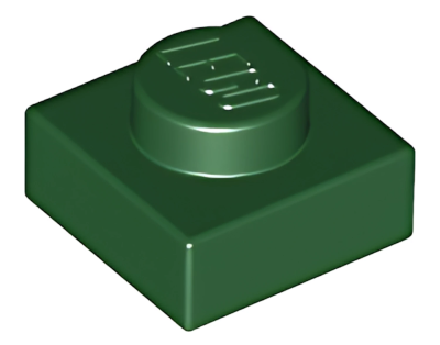 Деталь LEGO Plate 1 x 1 3024 (28554, 30008) Dark Green U