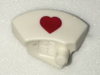 Minifigure, Nurse Hat with Red Heart Pattern, bb0753pb01 White U