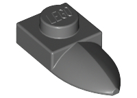 Plate, Modified 1 x 1 with Tooth Horizontal, 49668 Dark Bluish Gray U