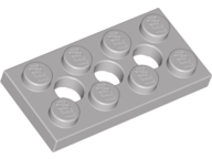 Technic, Plate 2 x 4 with 3 Holes, 3709b Light Gray U
