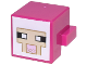 Creature Head Pixelated with Black and White Eyes, Bright Pink Nose, Tan Face with Dark Tan Outline on White Background Pattern (Minecraft Sheep), 19727pb002
