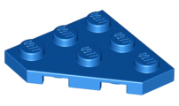 Wedge, Plate 3 x 3 Cut Corner, 2450 Blue N