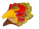 Large Figure Head Modified Chima Phoenix with Red Face and Bright Light Orange Beak Pattern, 15375c01pb01