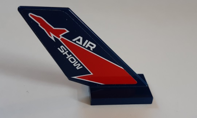 Tail Shuttle with Red Lightning and 'AIR SHOW' Pattern on Both Sides (Stickers) - Set 60177, 6239pb090 Dark Blue U