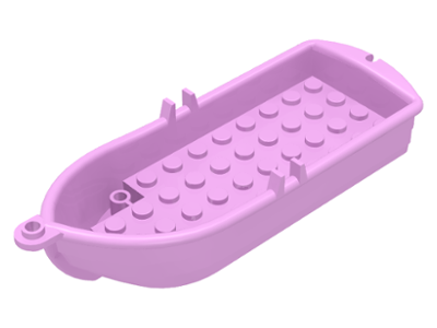 Boat, 14 x 5 x 2 with Oarlocks and 2 Hollow Inside Studs, 2551 Bright Pink U