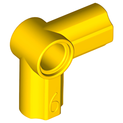 Деталь LEGO Technic, Axle and Pin Connector Angled #6 - 90 degrees 32014 Yellow U