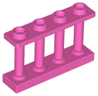 Деталь LEGO Fence 1 x 4 x 2 Spindled with 4 Studs 15332 Dark Pink U