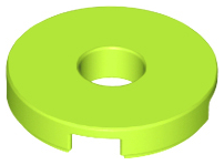 Tile, Round 2 x 2 with Hole, 15535 Lime U