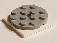 Turntable 4 x 4 x 2/3 with White Square Base, Free-Spinning (60474 / 61485), 60474c03 Light Bluish Gray N
