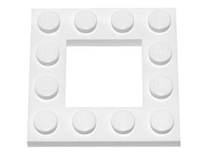 Деталь LEGO Plate, Modified 4 x 4 with 2 x 2 Open Center 64799 White U