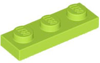Plate 1 x 3, 3623 Lime N