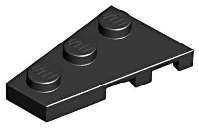 Деталь LEGO Wedge, Plate 3 x 2 Left 43723 Black U