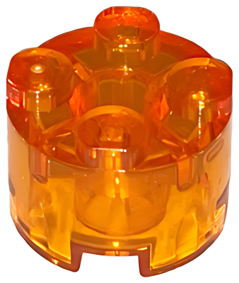 Деталь LEGO Brick, Round 2 x 2 with Axle Hole 3941 (6116, 6143, 39223) Trans-Orange U