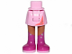 Mini Doll Hips and Skirt, Medium Nougat Legs and Long Magenta Boots with Silver Stars Pattern - Thick Hinge, 92252c00pb025