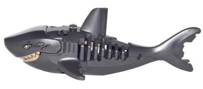 Гигантская акула зомби Lego Shark with Bones and Gills with White Eyes 30942c01pb01 U Pearl Dark Gray N