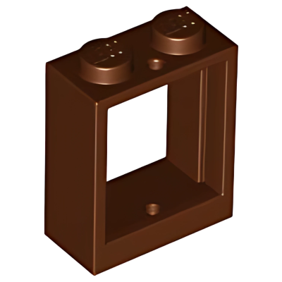 Деталь LEGO  Lego Window 1 x 2 x 2 Flat Front 60592 (79128) Reddish Brown U