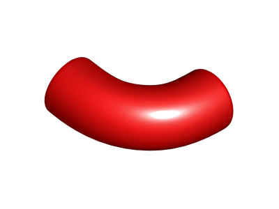 Деталь LEGO Brick, Round 1 x 1 d. 90 degrees Elbow Macaroni - No Stud - Type 2 - Axle Hole 25214 (38896) Red N