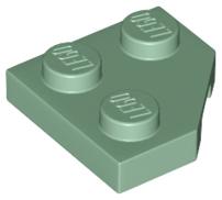 Wedge, Plate 2 x 2 Cut Corner, 26601 Sand Green U