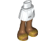 Mini Doll Hips and Skirt, Medium Nougat Legs and Sandals with Gold Straps and Triangles Pattern - Thick Hinge, 92252c00pb029
