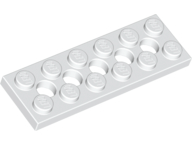 Technic, Plate 2 x 6 with 5 Holes, 32001 White N