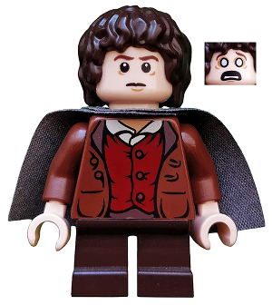 Минифигурка Lego Frodo Baggins - Dark Bluish Gray Cape lor003 U Уценка(Повреждена)