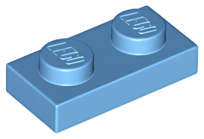 Деталь LEGO Plate 1 x 2 3023 Medium Blue U