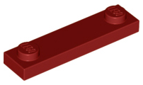 Plate, Modified 1 x 4 with 2 Studs without Groove, 92593 Dark Red U