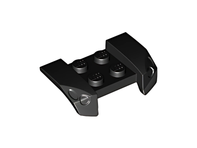 Деталь LEGO Брызговик Lego Vehicle, Mudguard 2 x 4 with Headlights Overhang 44674 Black U