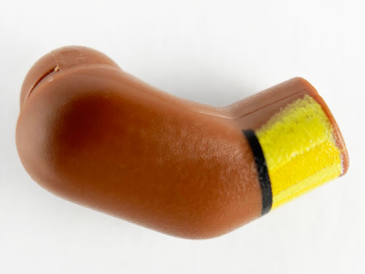 Arm, Right with Yellow and Bright Light Orange Cuffs Pattern, 982pb230 Reddish Brown U