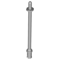 Bar 8L with Stop Rings and Pin (Technic, Figure Accessory Ski Pole) - Rounded End, 2714a Light Bluish Gray U
