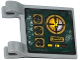 Flag 2 x 2 Square with Horizon Screen, Gauges and Yellow and Red Buttons on Dark Green Background Pattern (Sticker) - Set 70735, 2335pb144