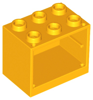 Container, Cupboard 2 x 3 x 2 - Hollow Studs, 4532b Bright Light Orange U