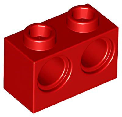 Деталь LEGO Technic, Brick 1 x 2 with Holes 32000 Red U