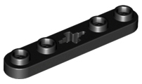 Technic, Plate 1 x 5 with Smooth Ends, 4 Studs and Center Axle Hole, 32124 Black U