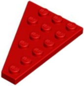 Wedge, Plate 6 x 4 Right, 48205 Red U