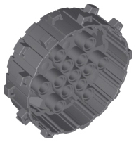 Wheel Hard Plastic with Small Cleats, 64711 Dark Bluish Gray U