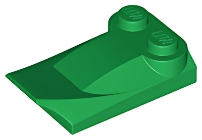 Деталь LEGO Lego Slope, Curved 3 x 2 x 2/3 with Two Studs, Wing End 47456 Green U
