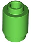 Brick, Round 1 x 1, 3062 Bright Green U